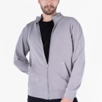 Diagonel Fermuarlı Sweatshirt - Light Gri