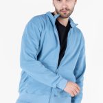 Diagonel Fermuarlı Sweatshirt - Light İndigo