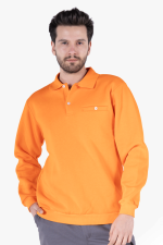 Polo Yaka Sweatshirt 3 İplik Şardonlu Kışlık Günlük & İş