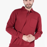 Polo Yaka Cepli Sweatshirt İki İplik Şardonlu