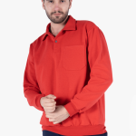 Polo Yaka Cepli Sweatshirt İki İplik Şardonlu