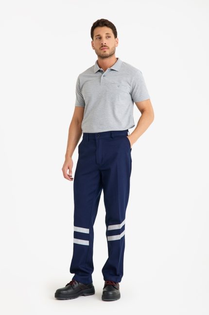 İş Pantolonu Reflektörlü 16x12 Gabardin Yazlık %100 Pamuk
