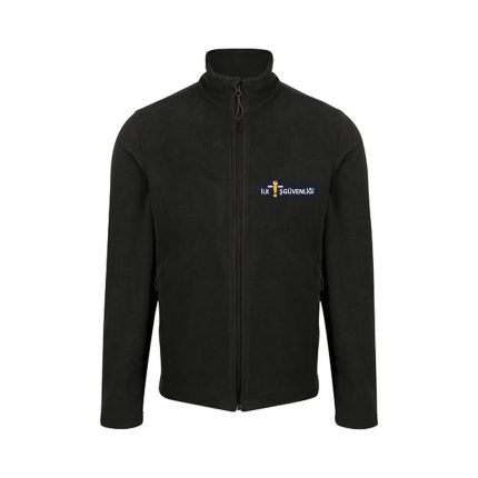 Logo Baskılı Siyah Polar Mont 330 Gram