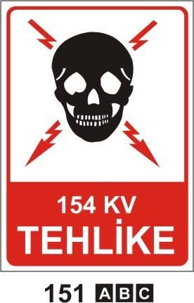 154 Kv Tehlike Uyarı Levhası
