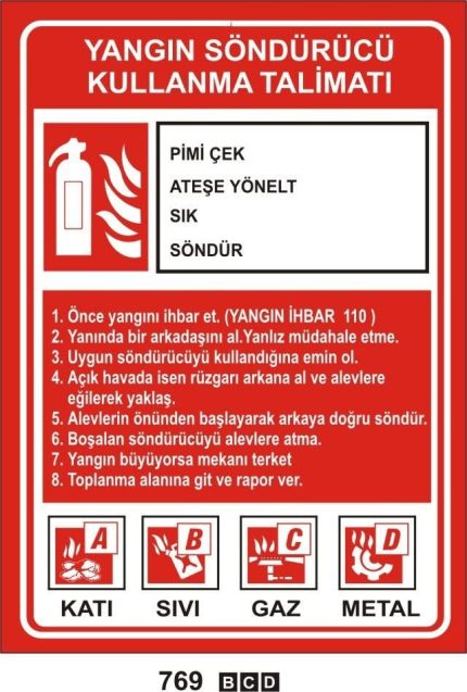 Yangın Söndürücü Kullanma Talimatı